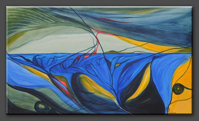 "untergetaucht" - Acryl auf Leinwand, 120 cm x 70 cm, Dezember 2006 